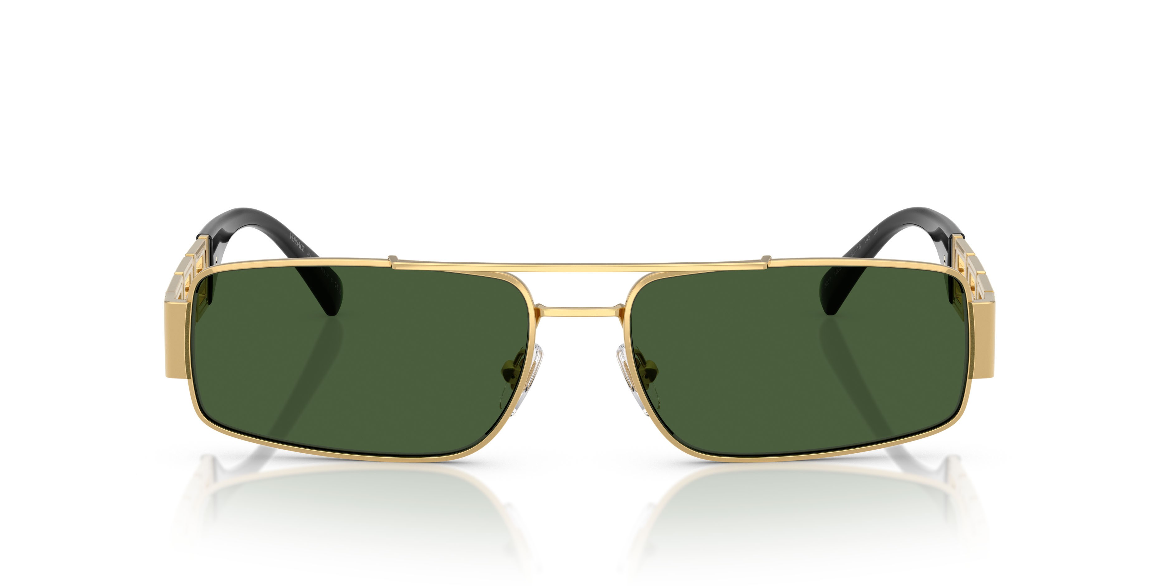 Occhiali da sole Versace VE 2257 (100271) colore oro forma rettangolare lenti verde scuro