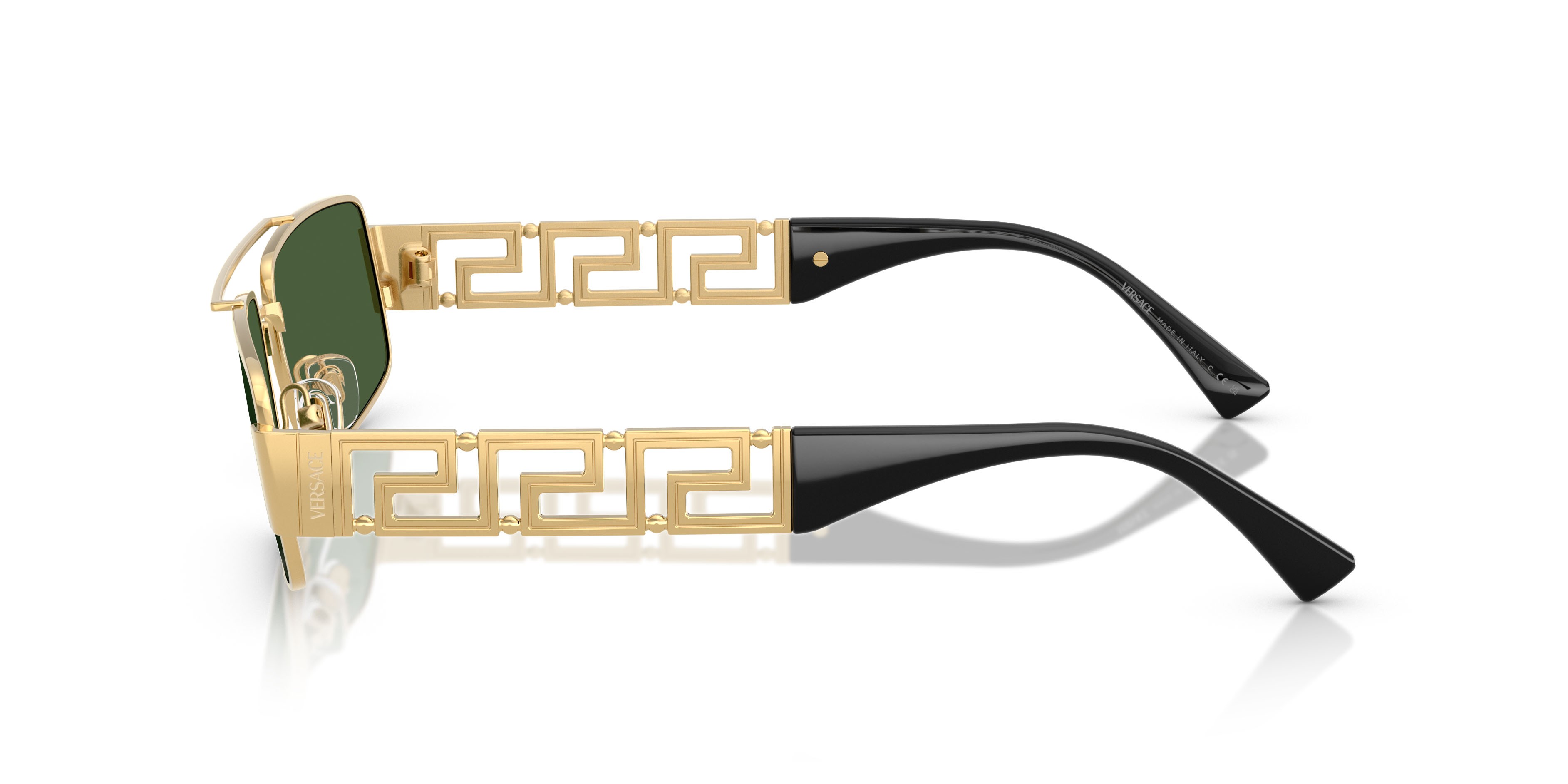 Occhiali da sole Versace VE 2257 (100271) colore oro forma rettangolare lenti verde scuro