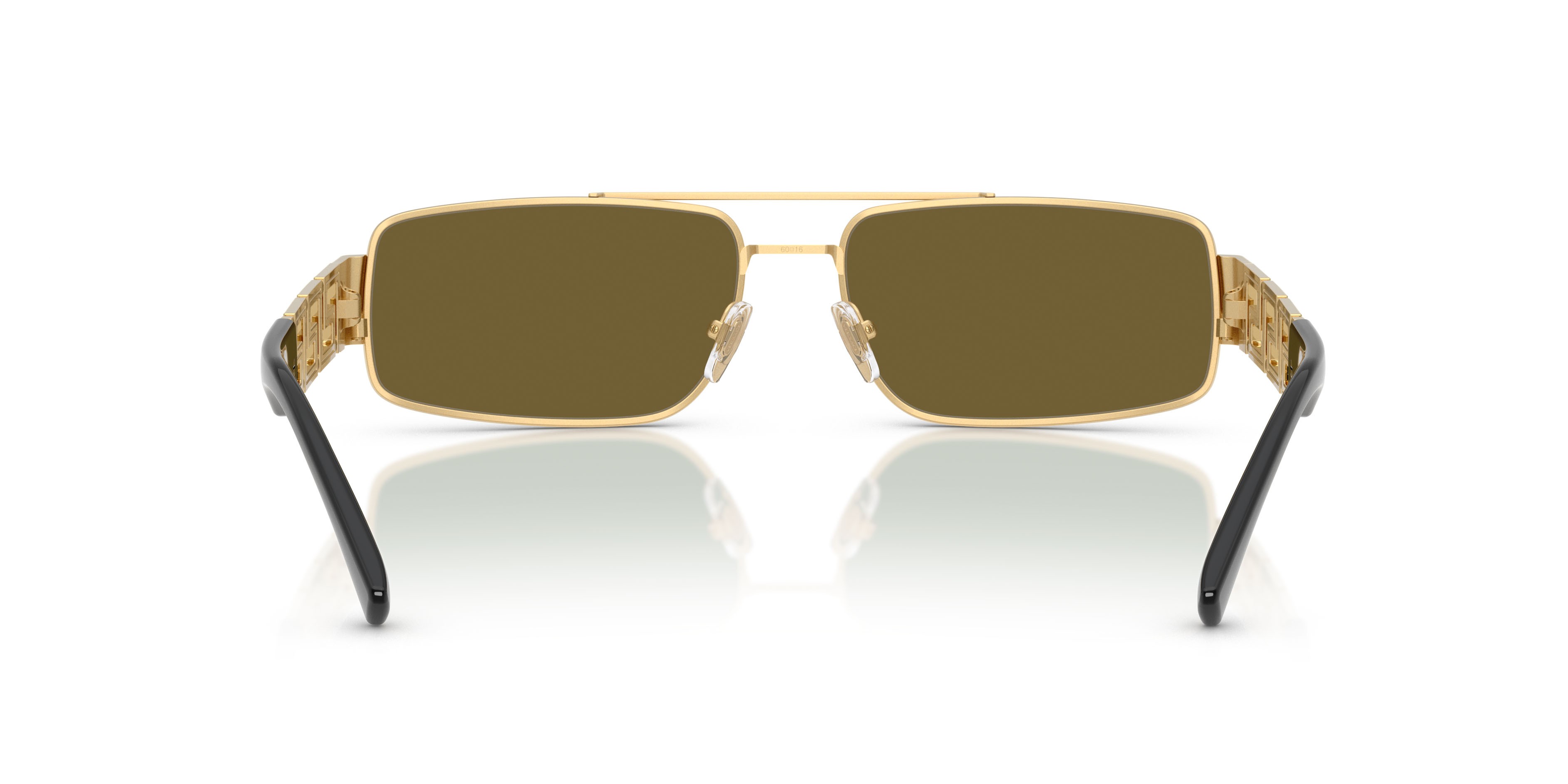 Occhiali da sole Versace VE 2257 (100273) colore oro forma rettangolare lenti marrone scuro