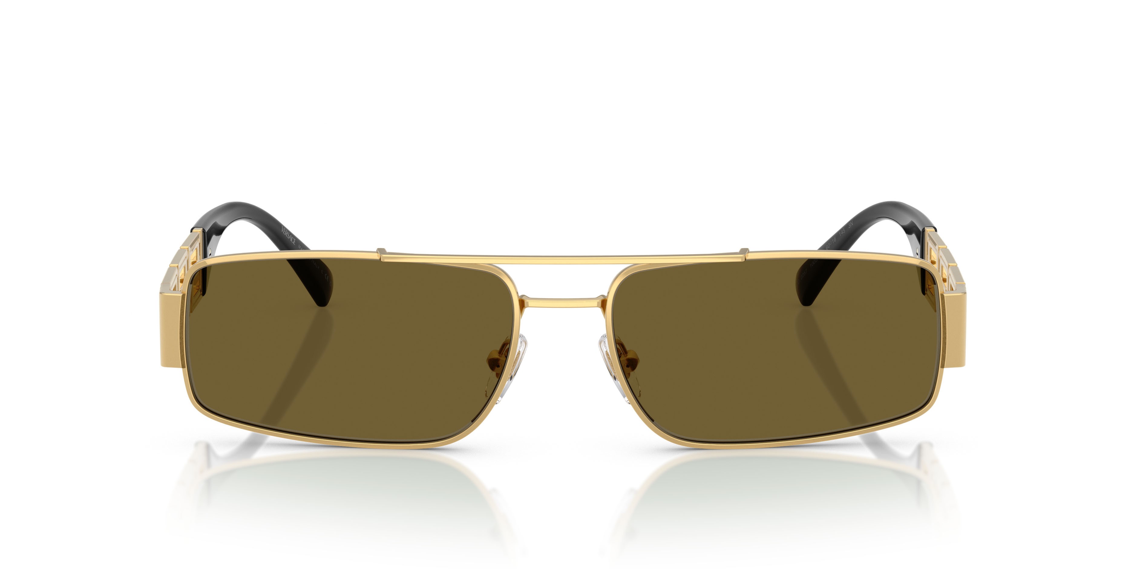 Occhiali da sole Versace VE 2257 (100273) colore oro forma rettangolare lenti marrone scuro