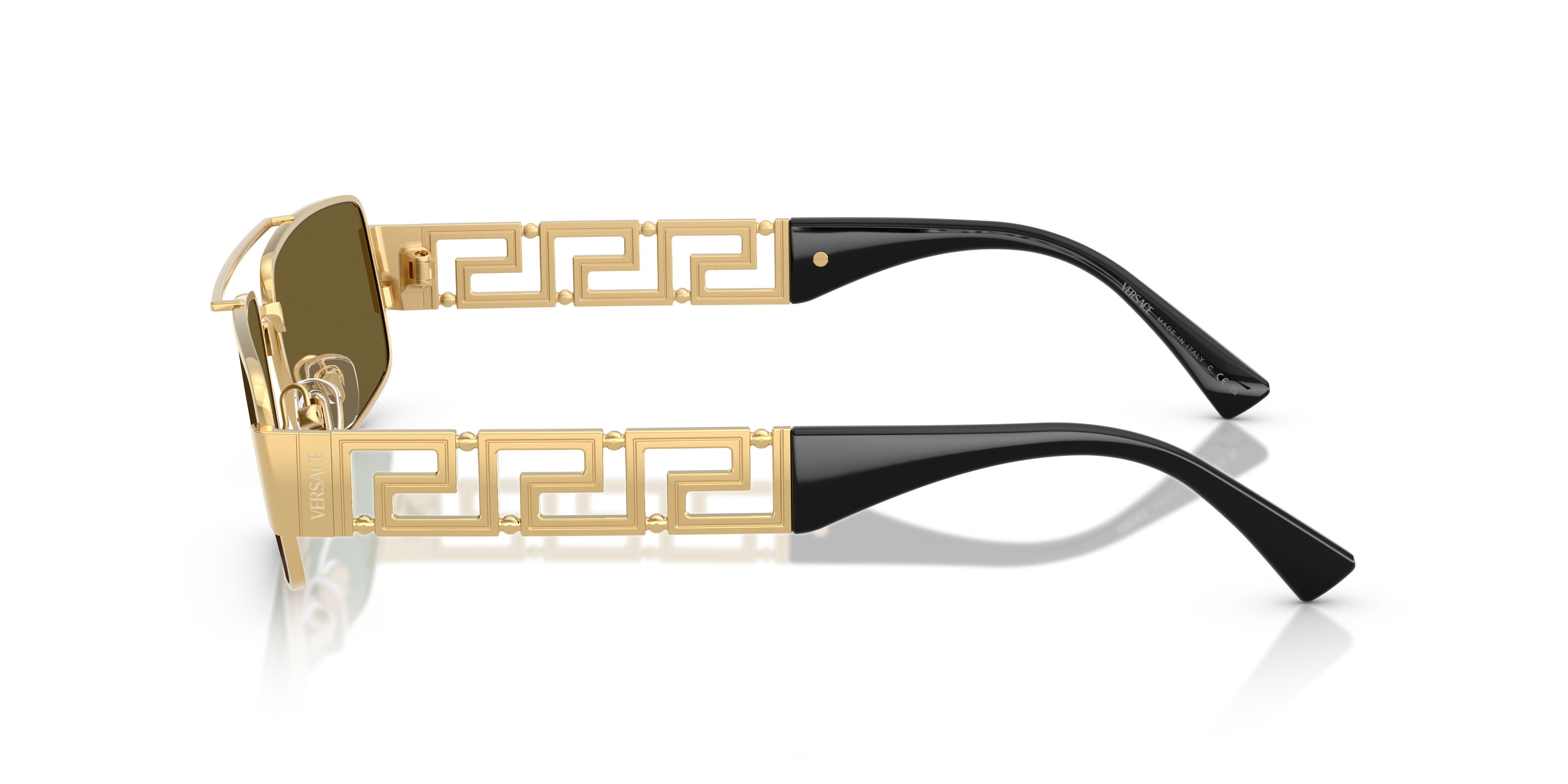 Occhiali da sole Versace VE 2257 (100273) colore oro forma rettangolare lenti marrone scuro