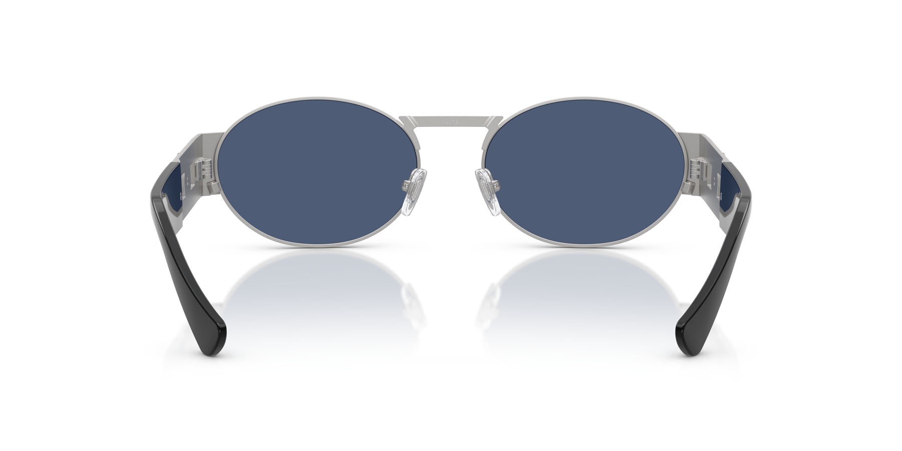 Occhiali da sole Versace VE 2264 (100080) colore argento forma ovale lenti blu scuro