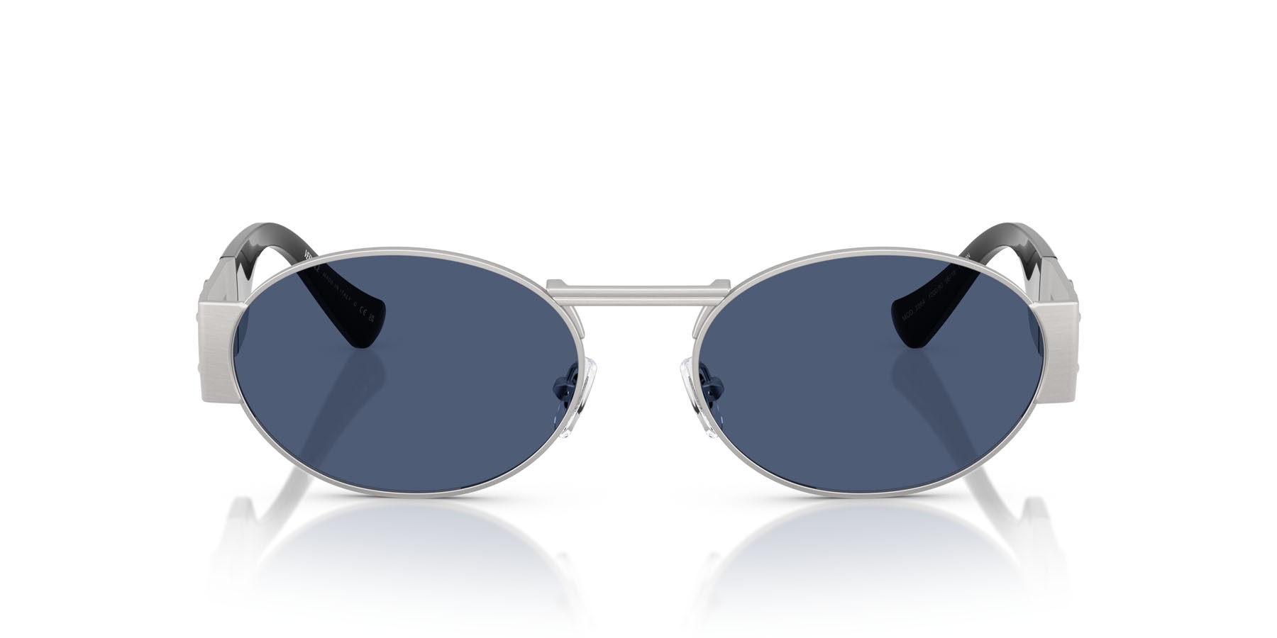 Occhiali da sole Versace VE 2264 (100080) colore argento forma ovale lenti blu scuro