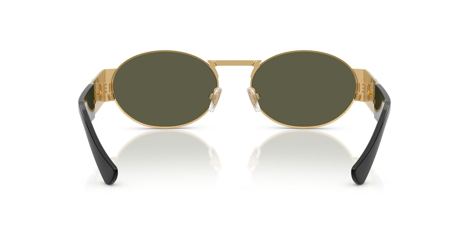 Occhiali da sole Versace VE 2264 (100230) colore oro forma ovale lenti verde specchiato argento