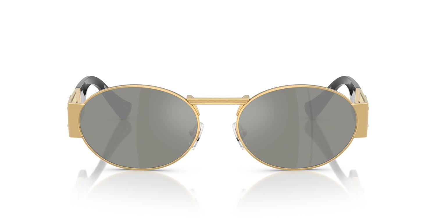 Occhiali da sole Versace VE 2264 (100230) colore oro forma ovale lenti verde specchiato argento