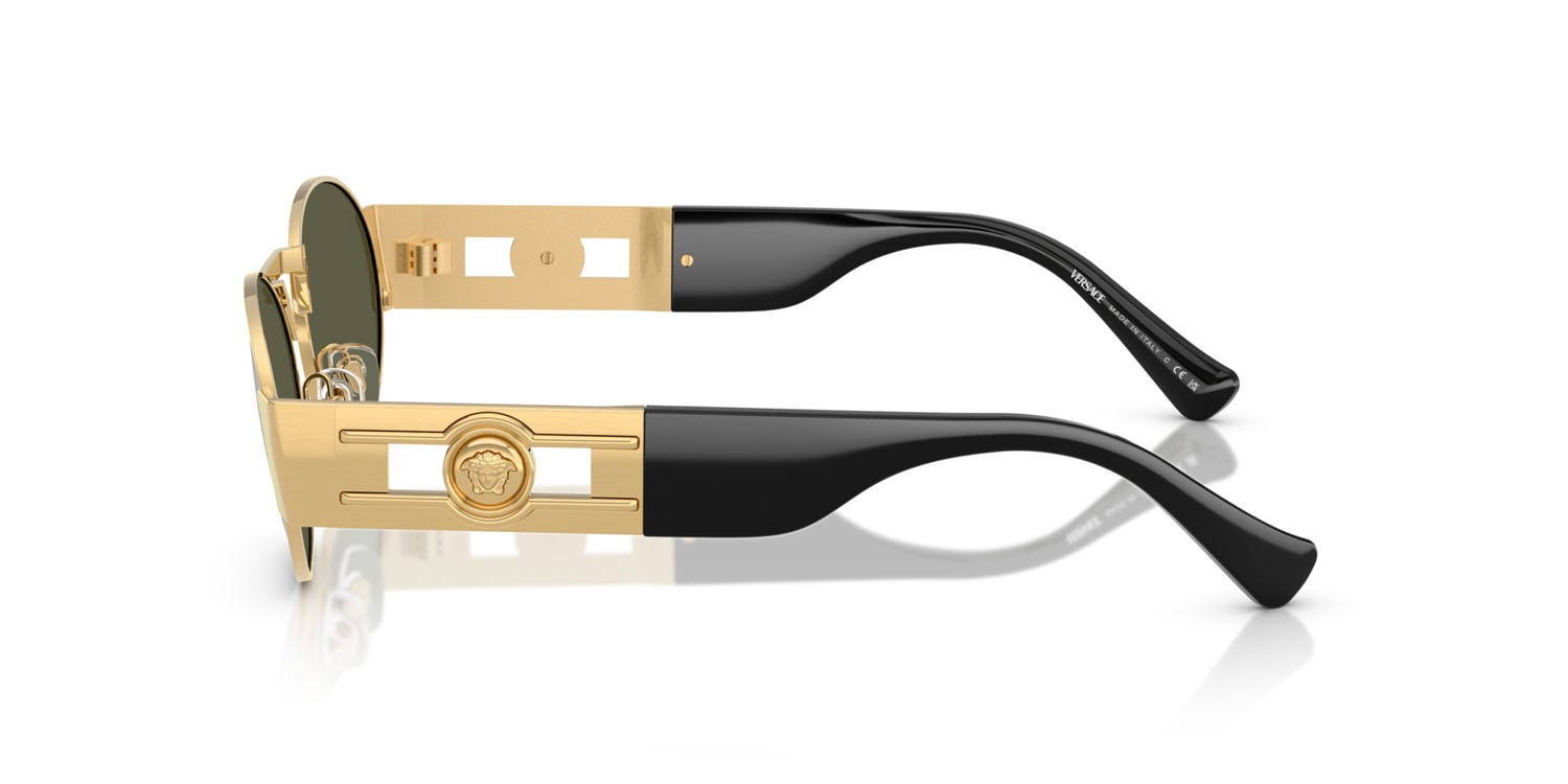 Occhiali da sole Versace VE 2264 (100230) colore oro forma ovale lenti verde specchiato argento