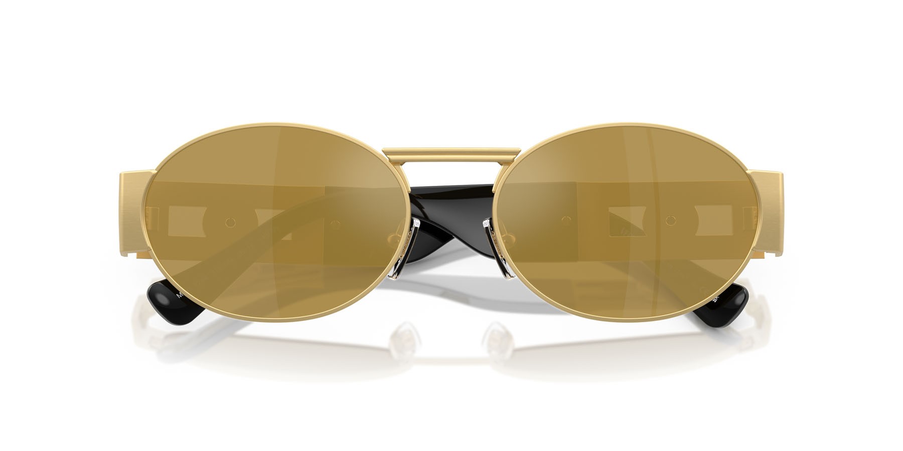 Occhiali da sole Versace VE 2264 (10025A) colore oro forma ovale lenti marrone specchiato oro