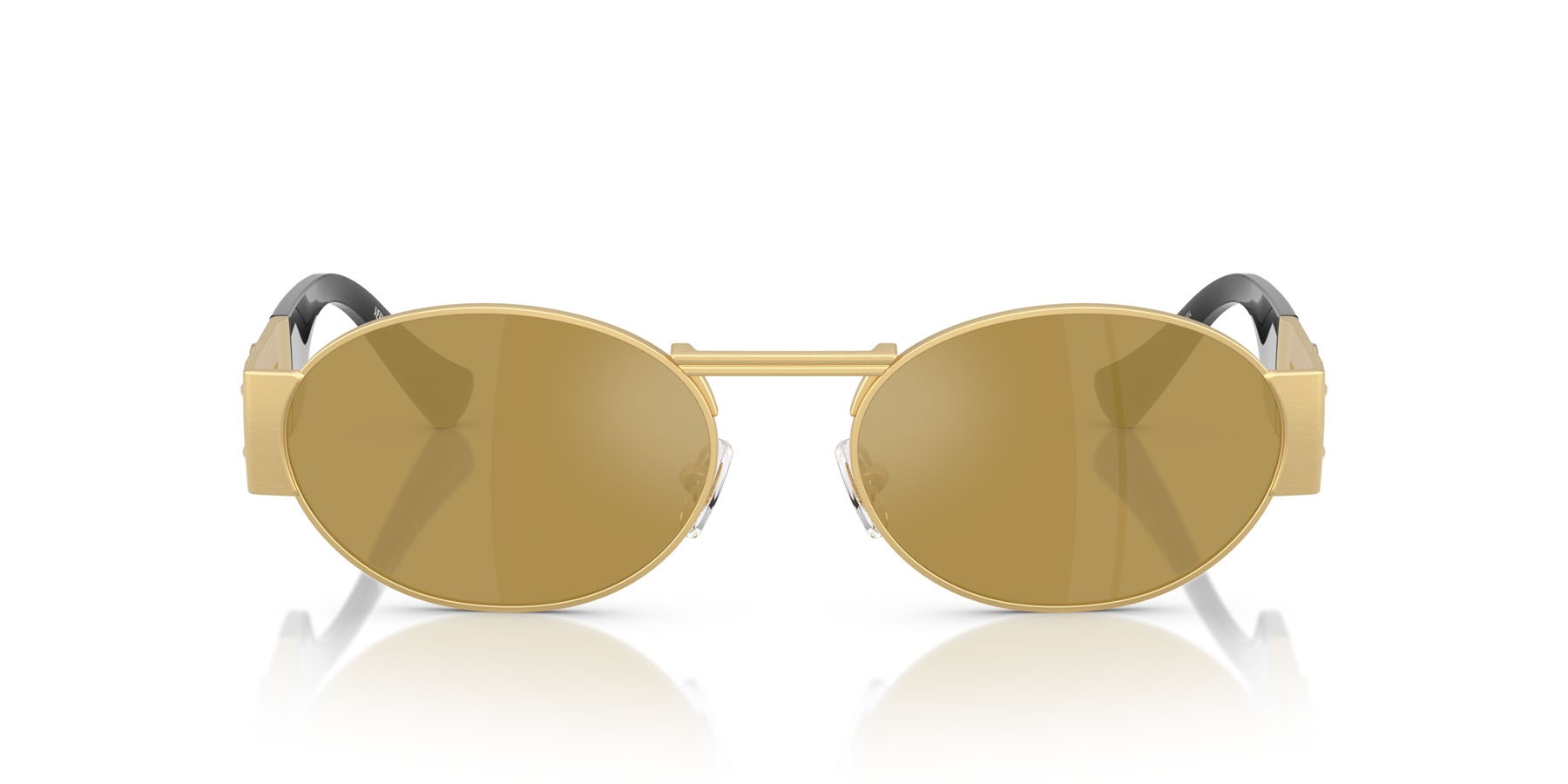 Occhiali da sole Versace VE 2264 (10025A) colore oro forma ovale lenti marrone specchiato oro