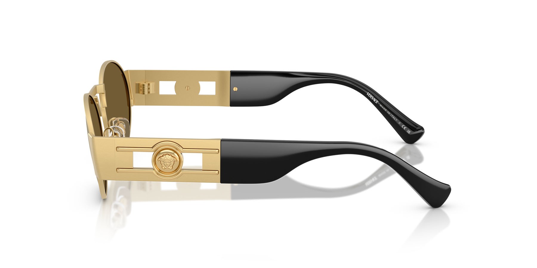 Occhiali da sole Versace VE 2264 (10025A) colore oro forma ovale lenti marrone specchiato oro