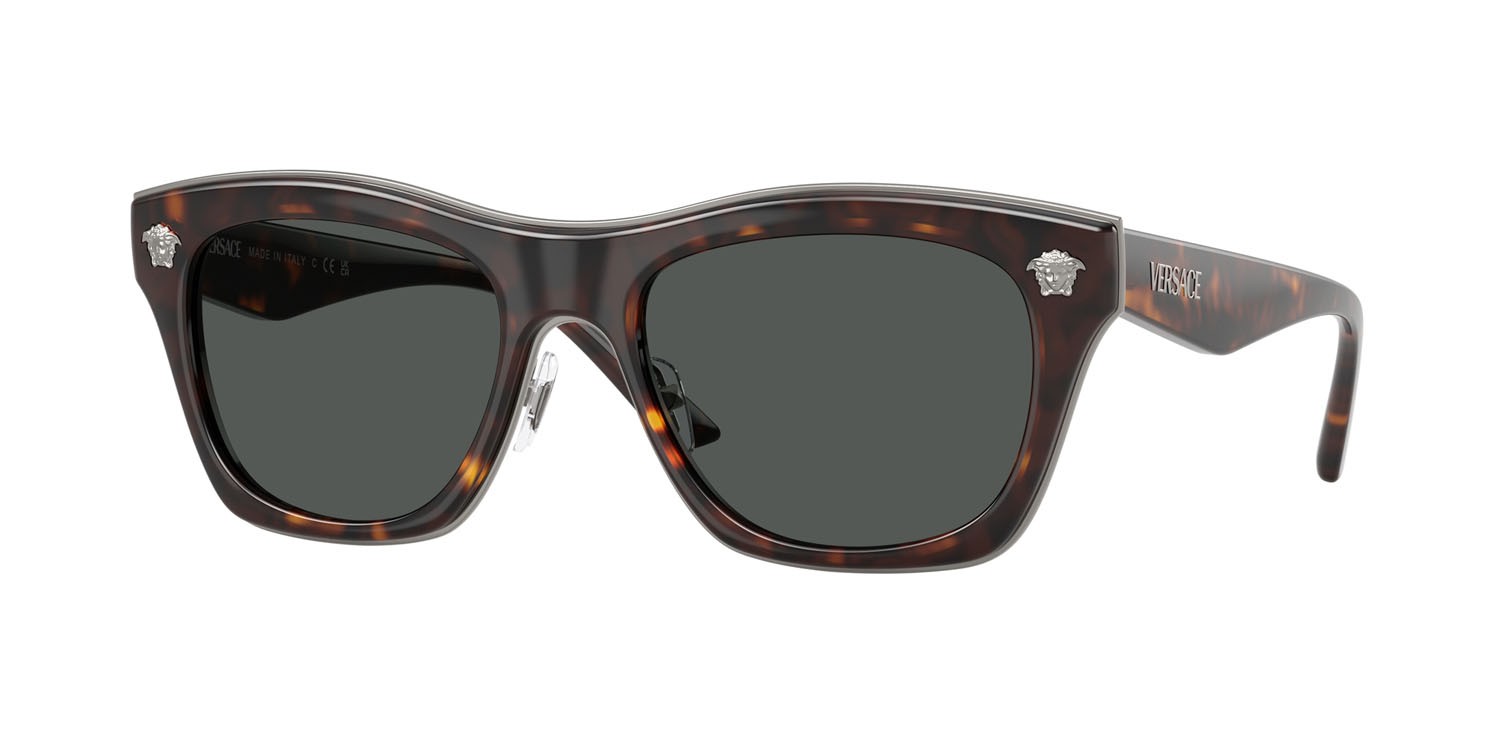 Occhiali da sole Versace VE 2272 (108/87) colore havana forma rettangolare lenti grigio scuro