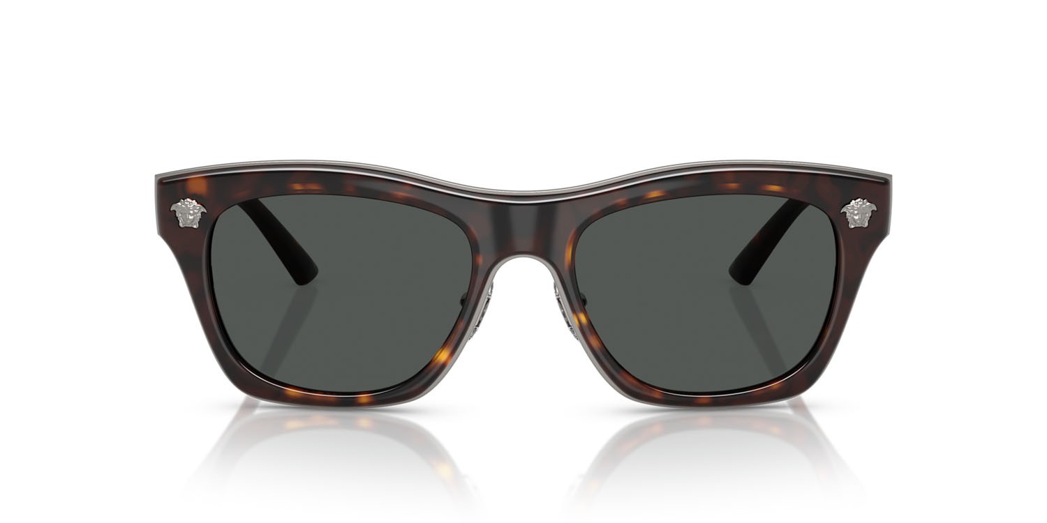 Occhiali da sole Versace VE 2272 (108/87) colore havana forma rettangolare lenti grigio scuro