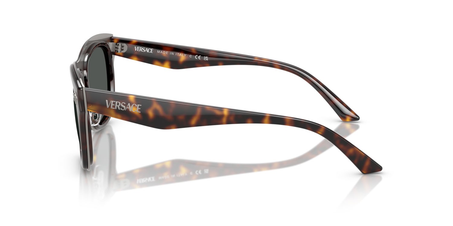 Occhiali da sole Versace VE 2272 (108/87) colore havana forma rettangolare lenti grigio scuro
