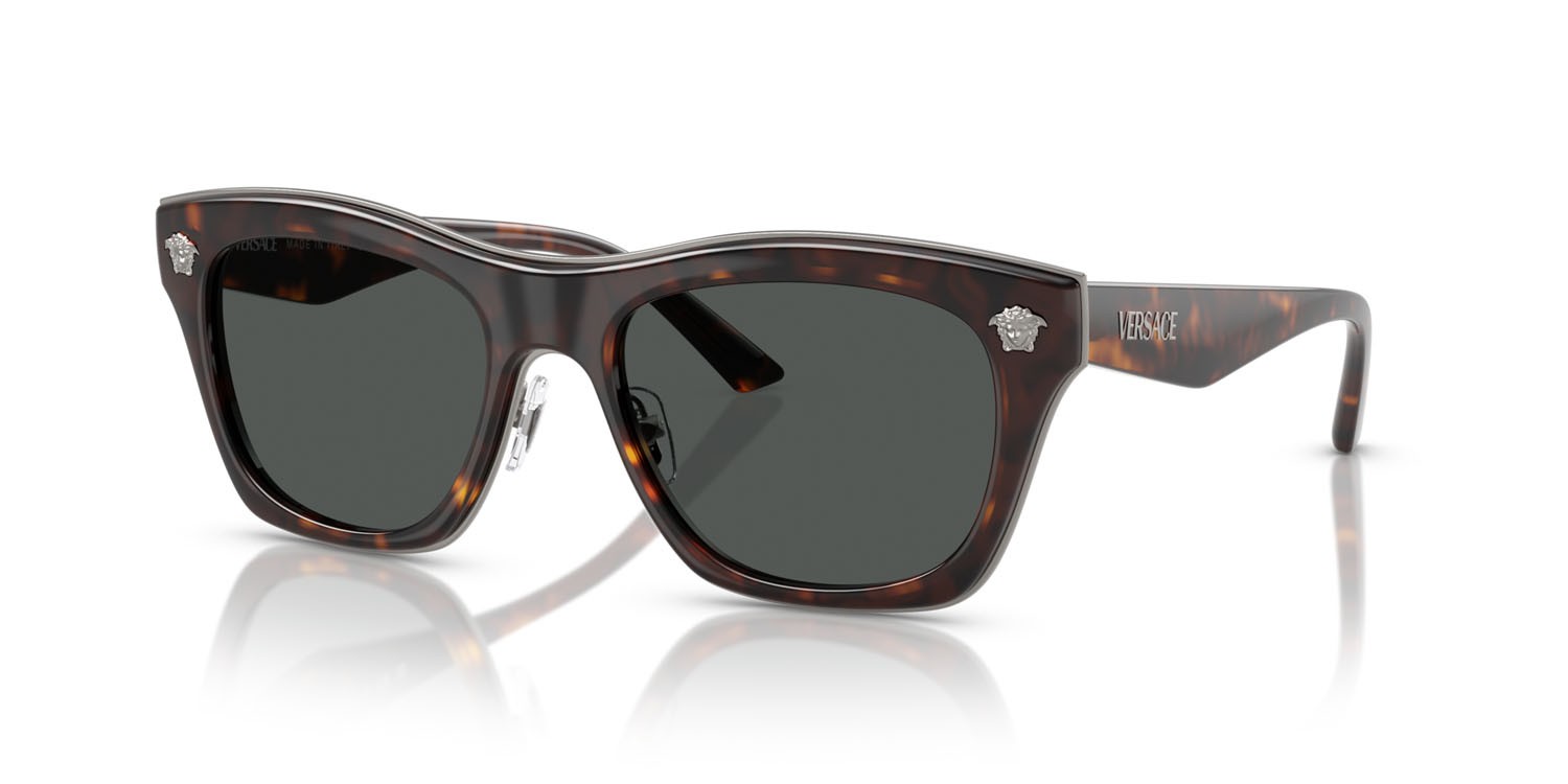 Occhiali da sole Versace VE 2272 (108/87) colore havana forma rettangolare lenti grigio scuro