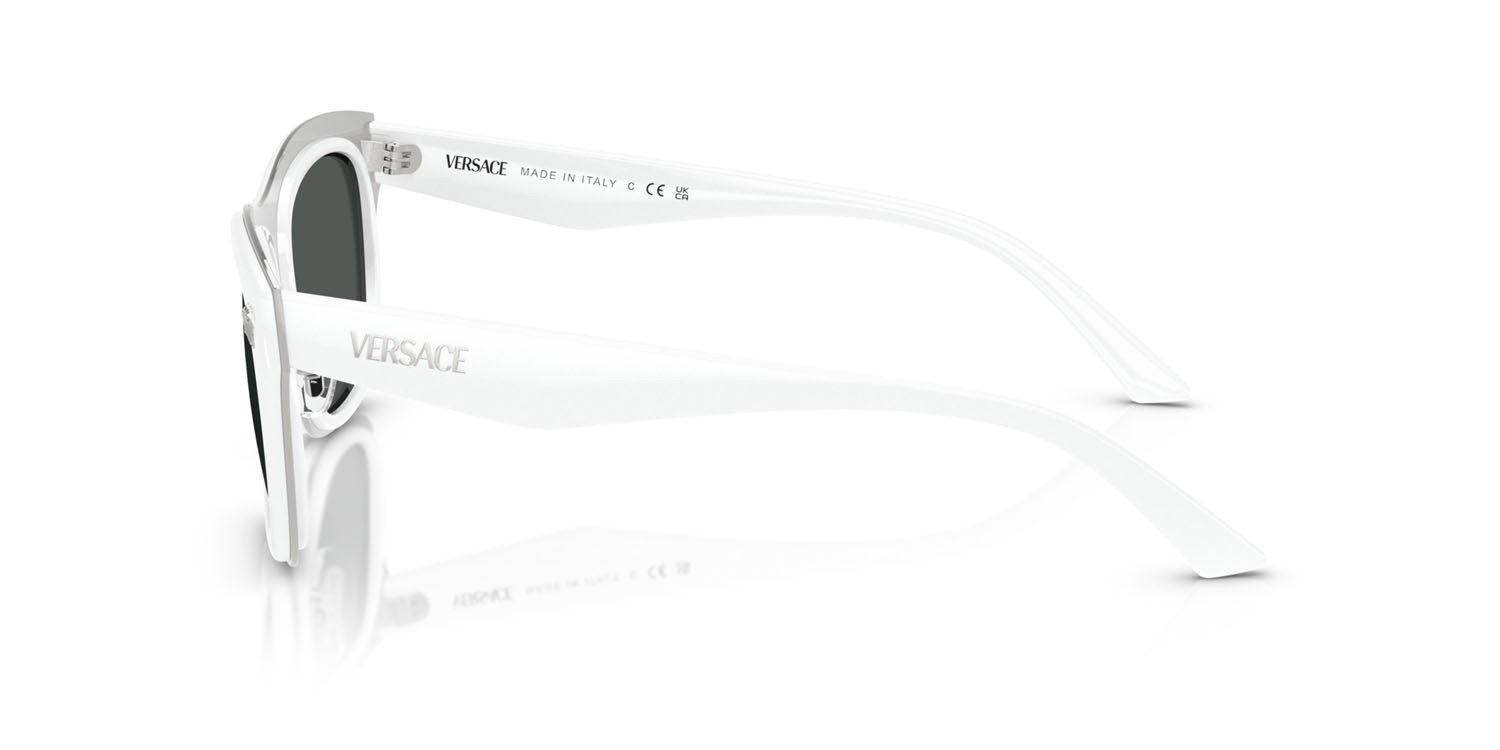 Occhiali da sole Versace VE 2272 (314/87) colore bianco forma rettangolare lenti grigio scuro