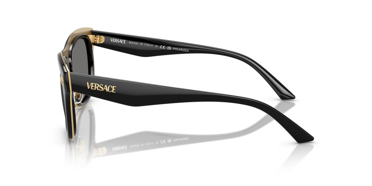 Occhiali da sole Versace VE 2272 (GB1/81) colore nero forma rettangolare lenti polar grigio scuro