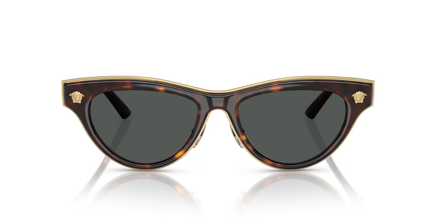 Occhiali da sole Versace VE 2273 (108/87) colore havana forma cat eye lenti grigio scuro
