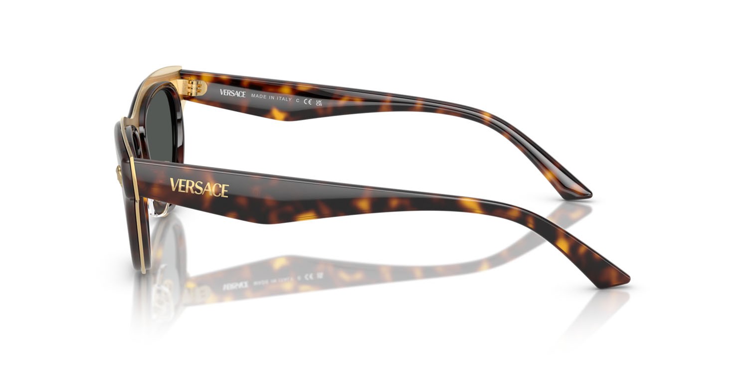 Occhiali da sole Versace VE 2273 (108/87) colore havana forma cat eye lenti grigio scuro