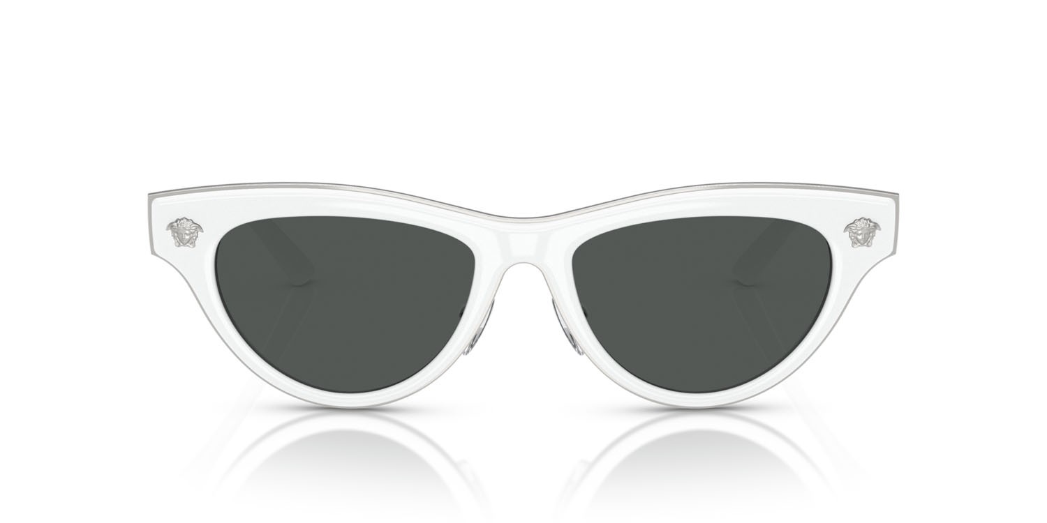 Occhiali da sole Versace VE 2273 (314/87) colore bianco forma cat eye lenti grigio scuro