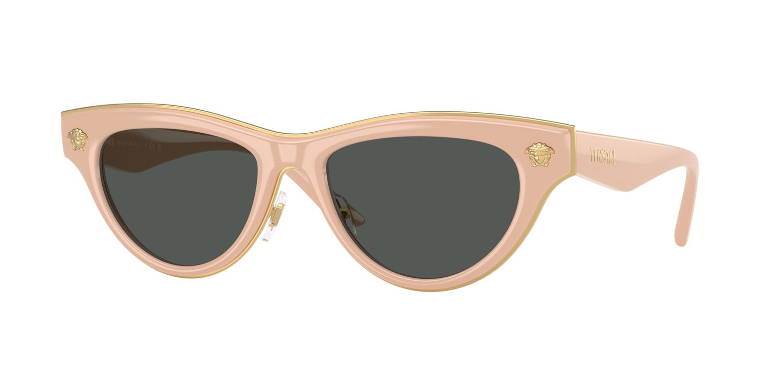 Occhiali da sole Versace VE 2273 (549487) colore nude forma cat eye lenti grigio scuro