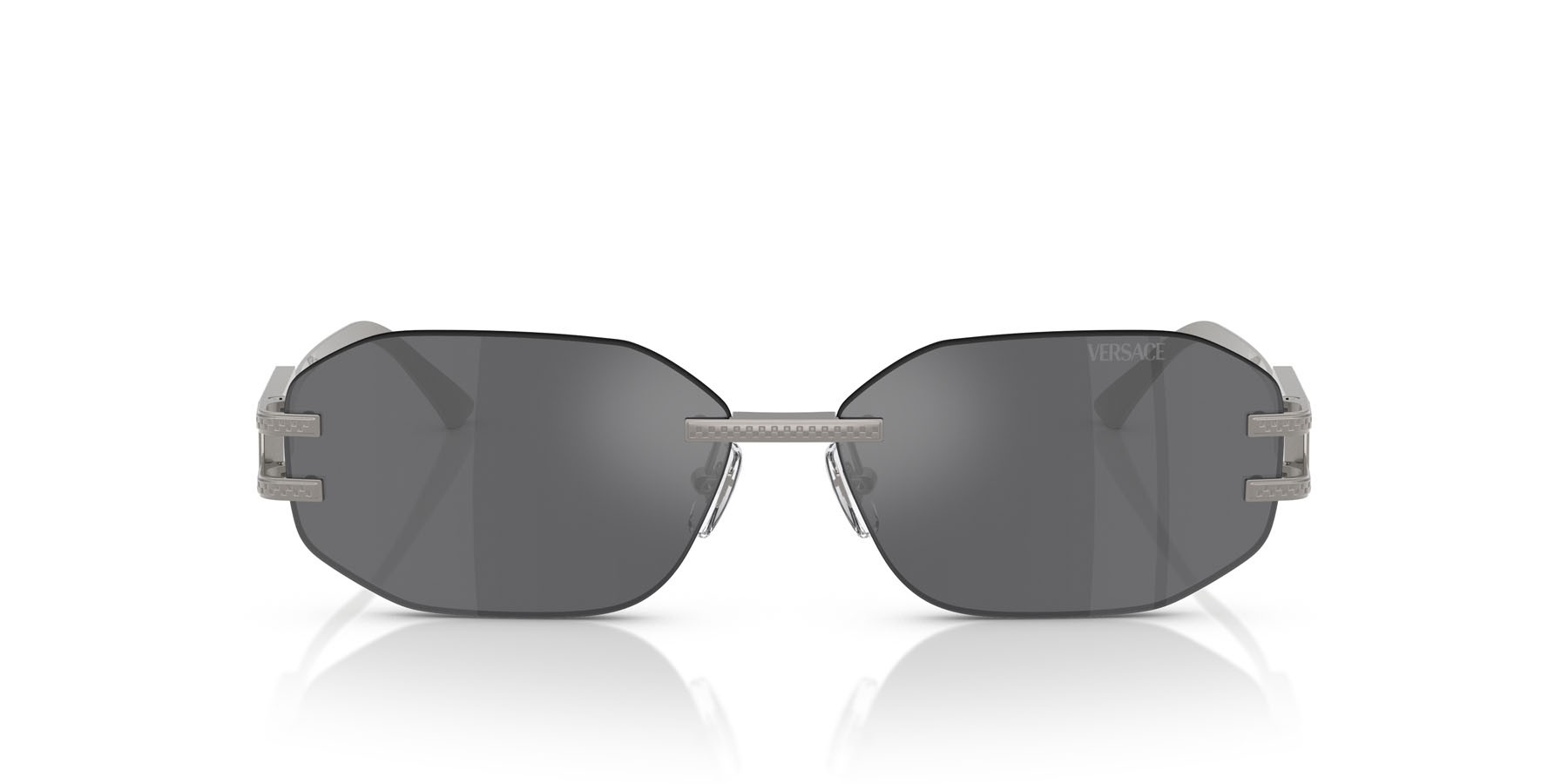 Occhiali da sole Versace VE 2274 (10016G) colore gunmetal forma irregolare lenti grigio argento specchiato