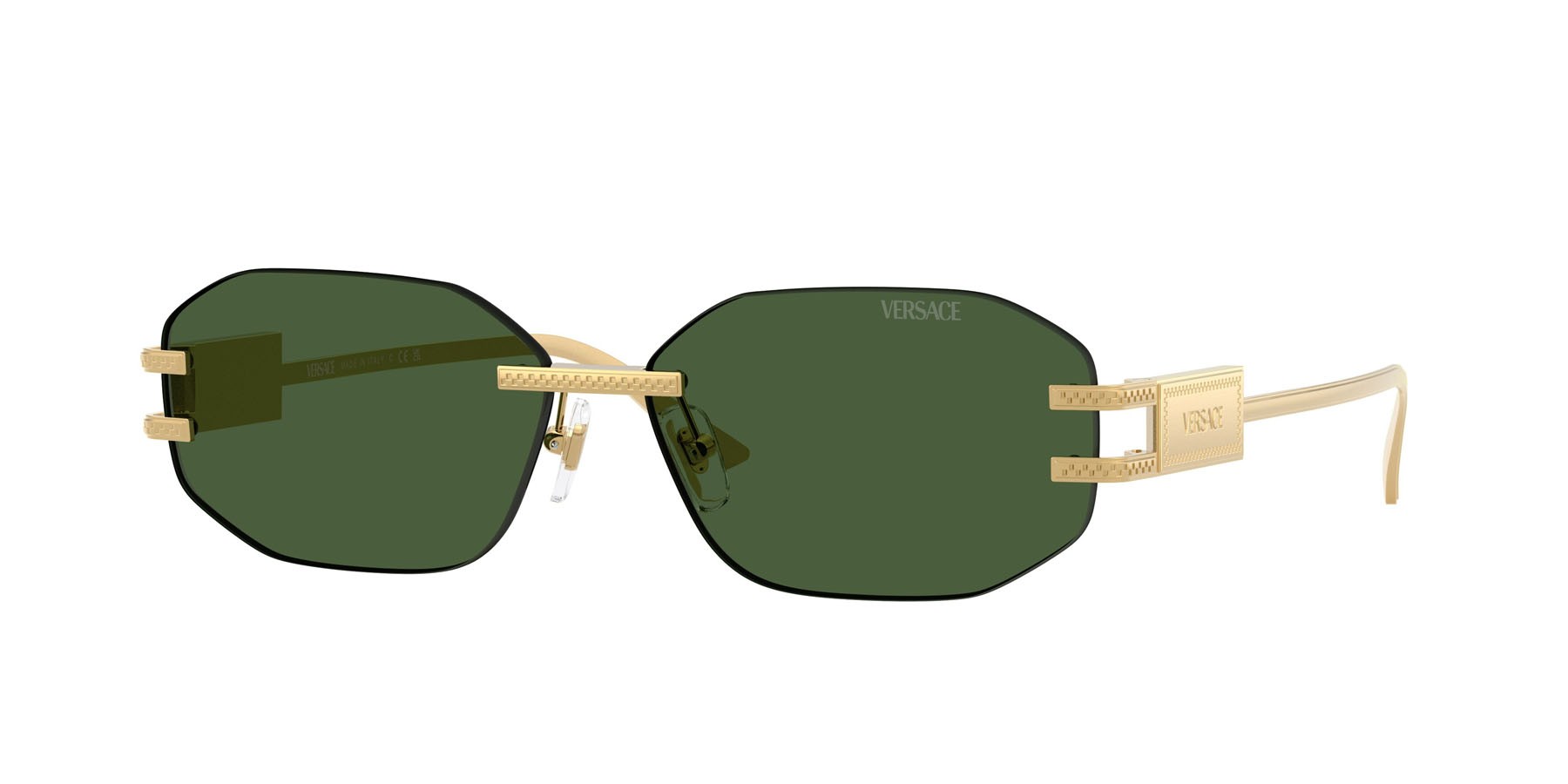 Occhiali da sole Versace VE 2274 (100271) colore oro forma irregolare lenti verde scuro