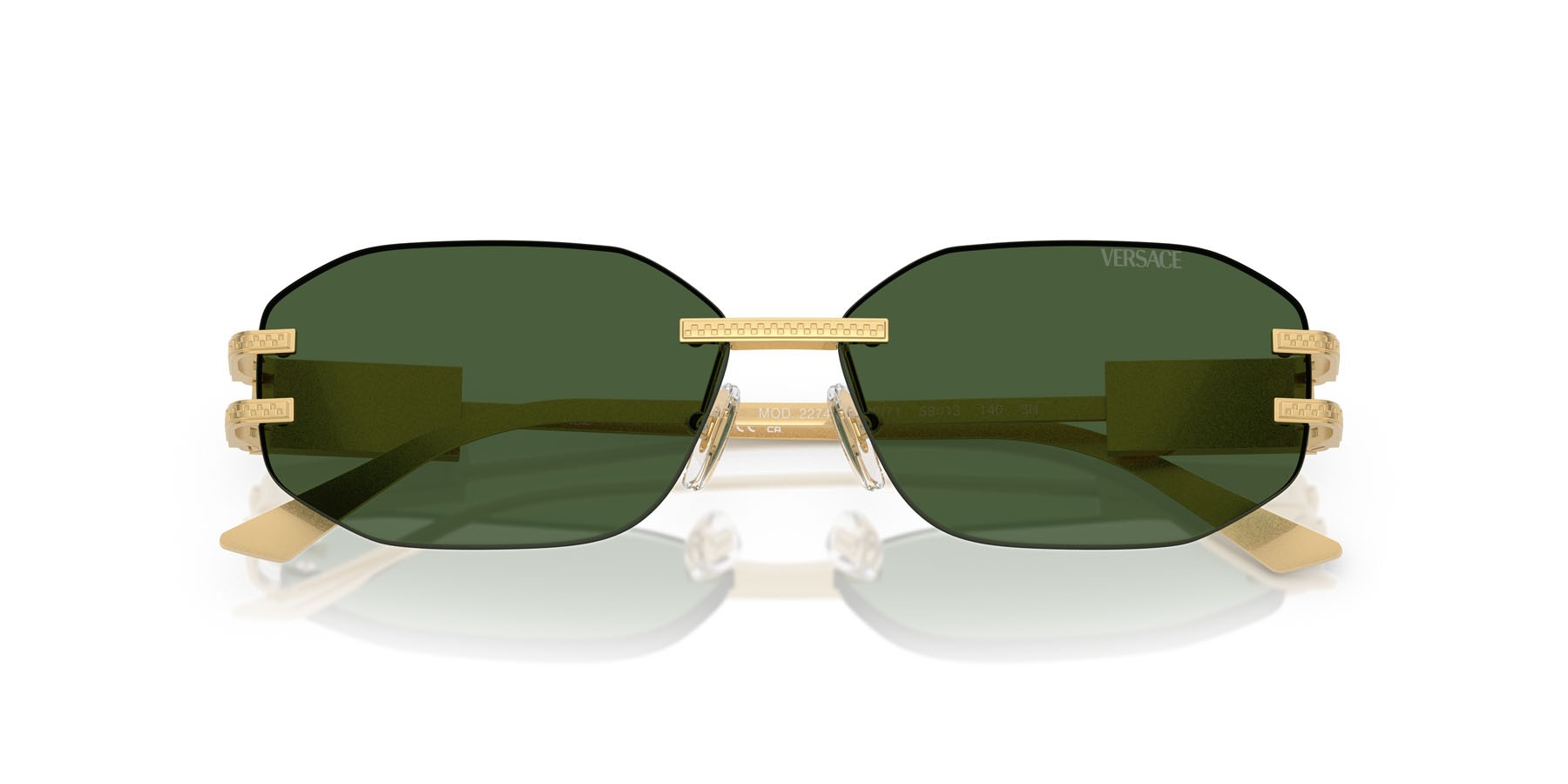 Occhiali da sole Versace VE 2274 (100271) colore oro forma irregolare lenti verde scuro