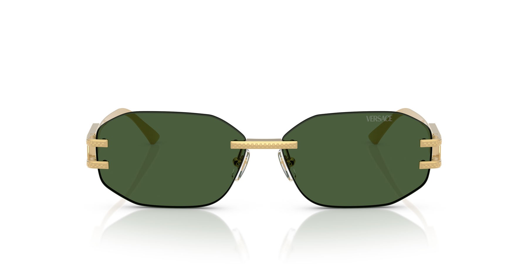 Occhiali da sole Versace VE 2274 (100271) colore oro forma irregolare lenti verde scuro