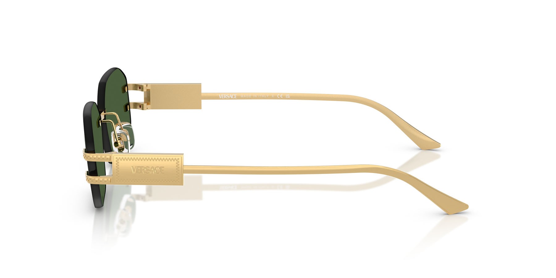Occhiali da sole Versace VE 2274 (100271) colore oro forma irregolare lenti verde scuro