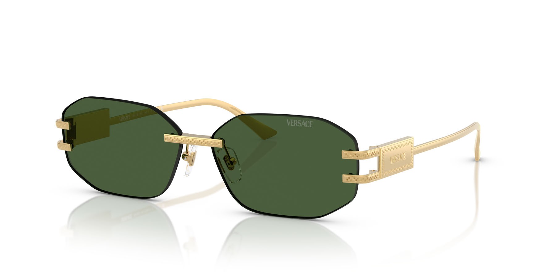 Occhiali da sole Versace VE 2274 (100271) colore oro forma irregolare lenti verde scuro