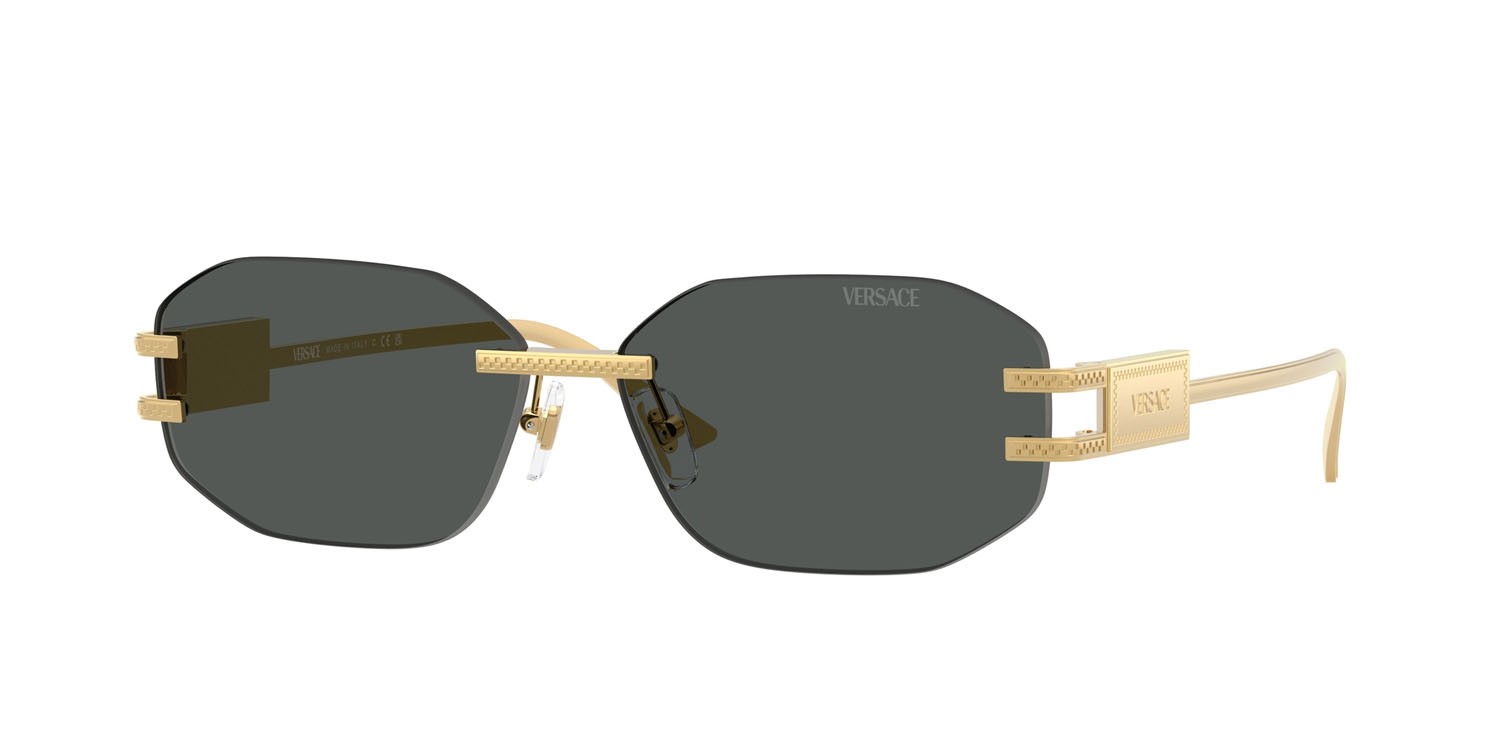 Occhiali da sole Versace VE 2274 (100287) colore oro forma irregolare lenti grigio scuro