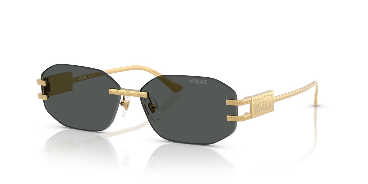 Occhiali da sole Versace VE 2274 (100287) colore oro forma irregolare lenti grigio scuro