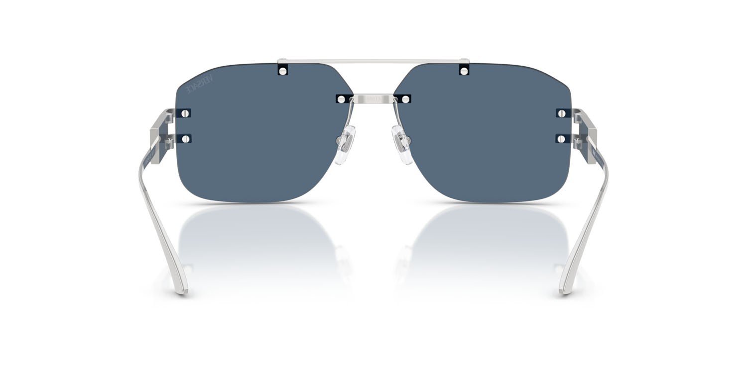 Occhiali da sole Versace VE 2275 (100080) colore argento forma irregolare lenti blu