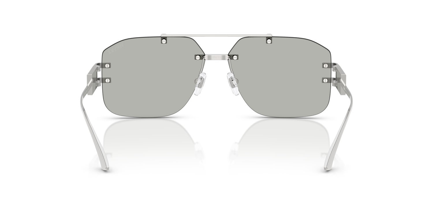 Occhiali da sole Versace VE 2275 (10008V) colore argento forma irregolare lenti trasparente specchiato silver 80