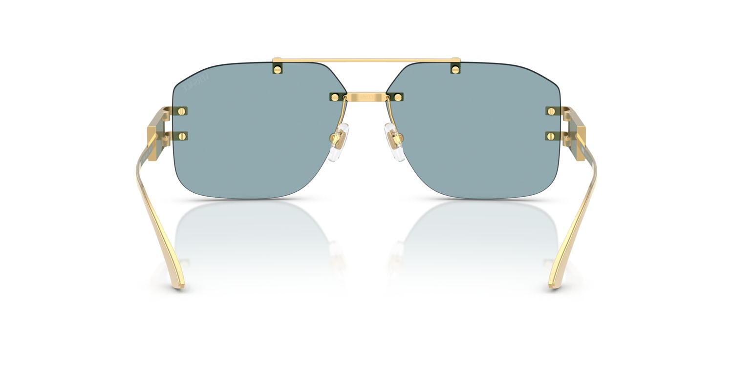 Occhiali da sole Versace VE 2275 (100280) colore oro forma irregolare lenti blu