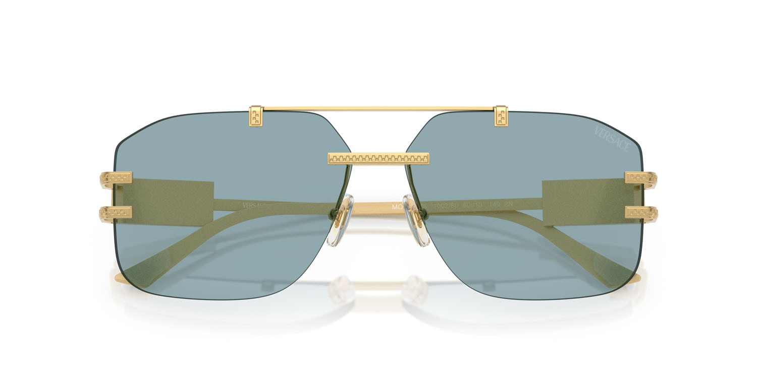 Occhiali da sole Versace VE 2275 (100280) colore oro forma irregolare lenti blu