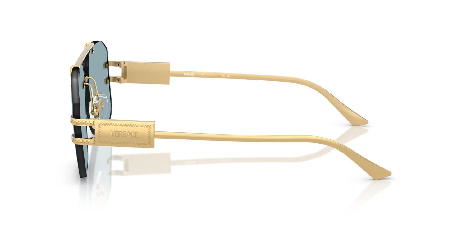 Occhiali da sole Versace VE 2275 (100280) colore oro forma irregolare lenti blu