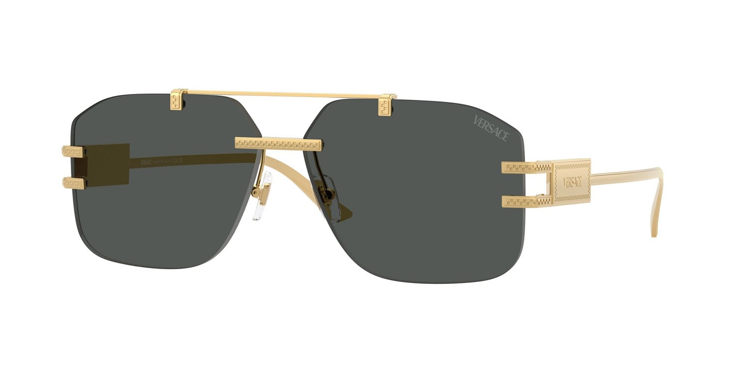 Occhiali da sole Versace VE 2275 (100287) colore oro forma irregolare lenti grigio scuro