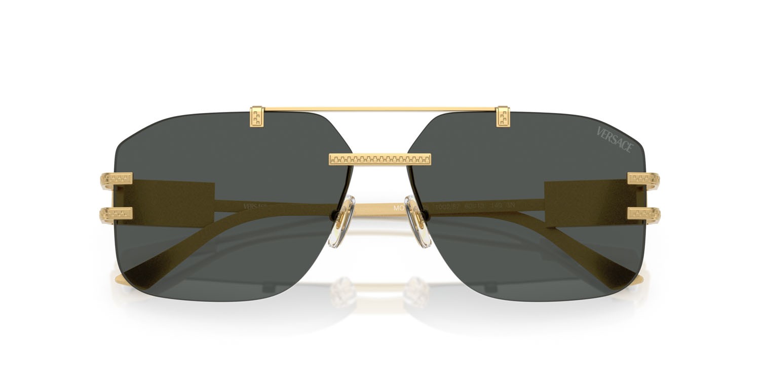 Occhiali da sole Versace VE 2275 (100287) colore oro forma irregolare lenti grigio scuro