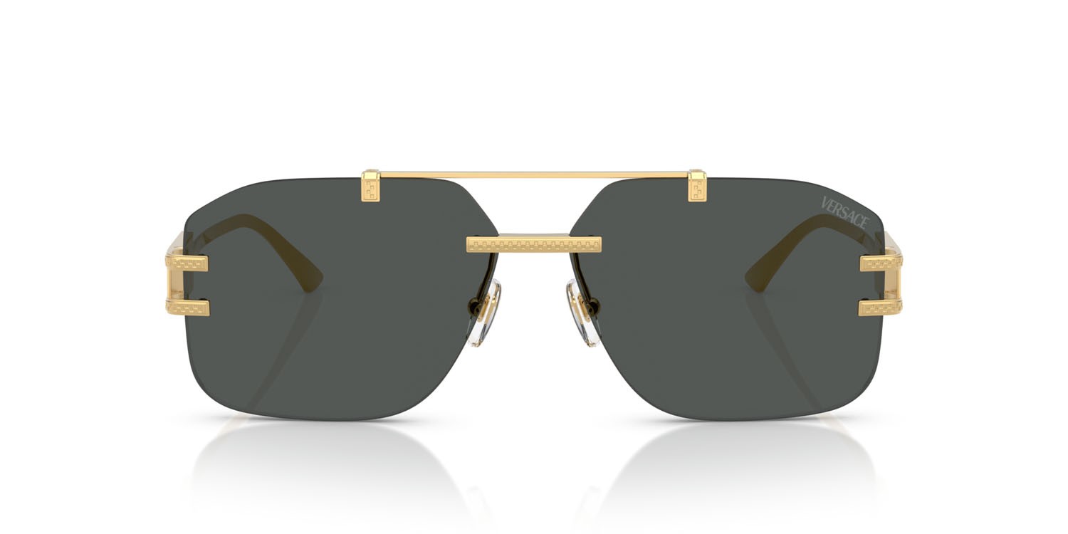 Occhiali da sole Versace VE 2275 (100287) colore oro forma irregolare lenti grigio scuro