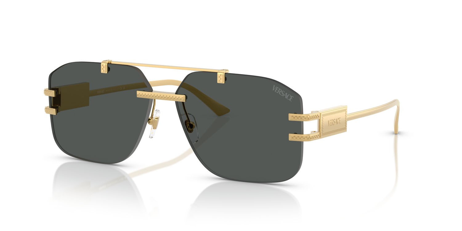 Occhiali da sole Versace VE 2275 (100287) colore oro forma irregolare lenti grigio scuro