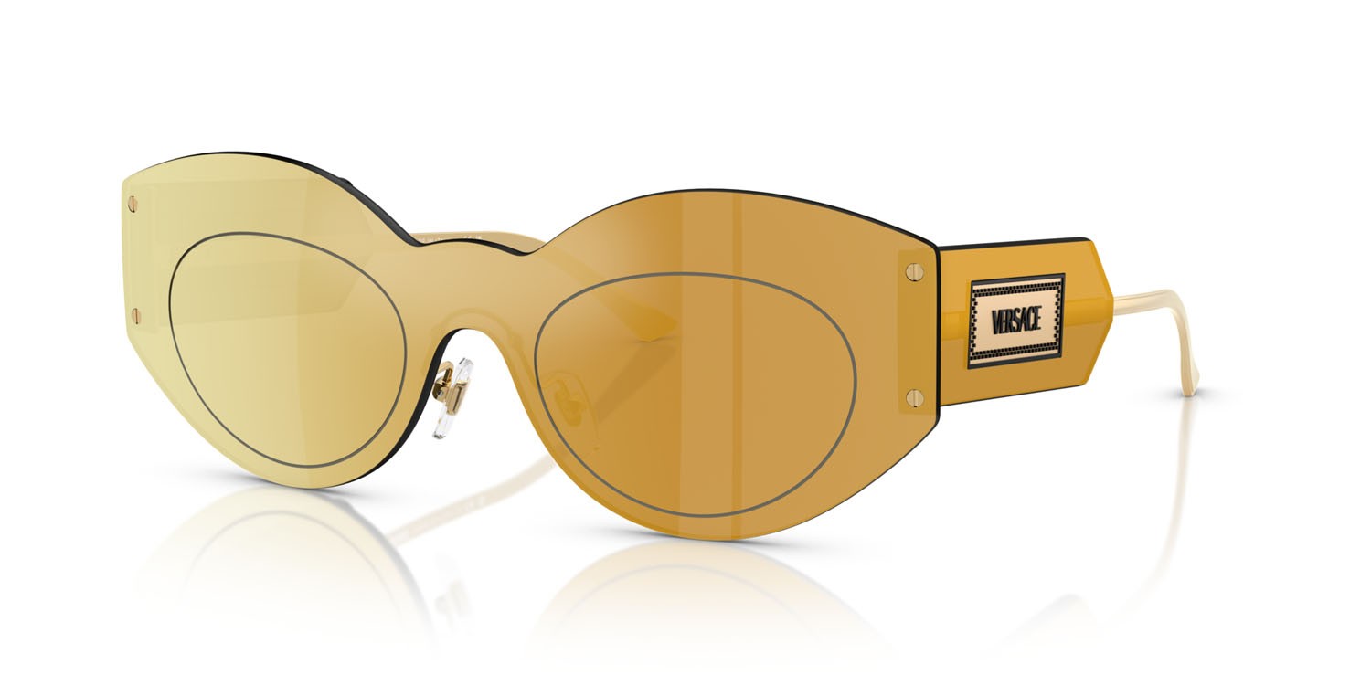 Sonnenbrillen Versace VE 2276 (10027P) farbe marrone specchiato oro form unregelmäßig gläser marrone specchiato oro