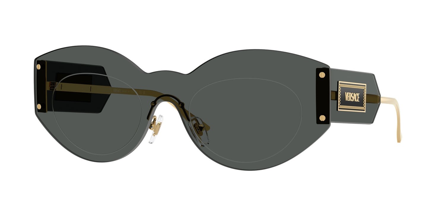 Sunglasses Versace VE 2276 (100287) color grigio scuro shape irregular lenses grigio scuro