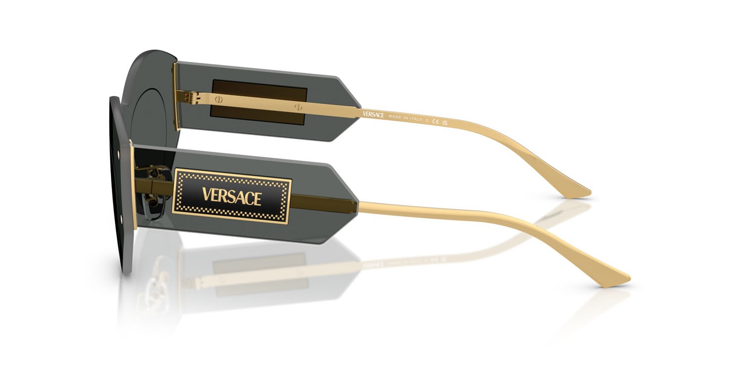 Sunglasses Versace VE 2276 (100287) color grigio scuro shape irregular lenses grigio scuro