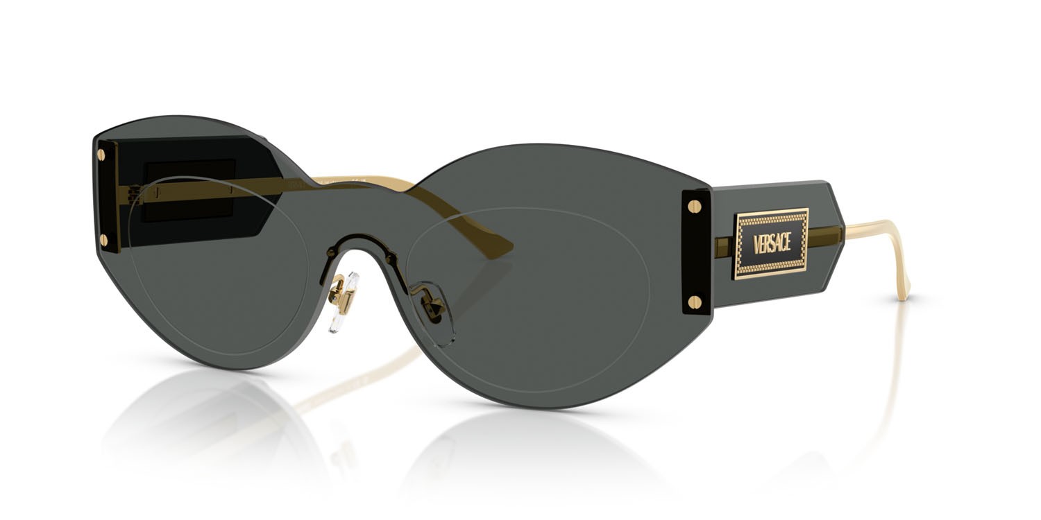 Sunglasses Versace VE 2276 (100287) color grigio scuro shape irregular lenses grigio scuro