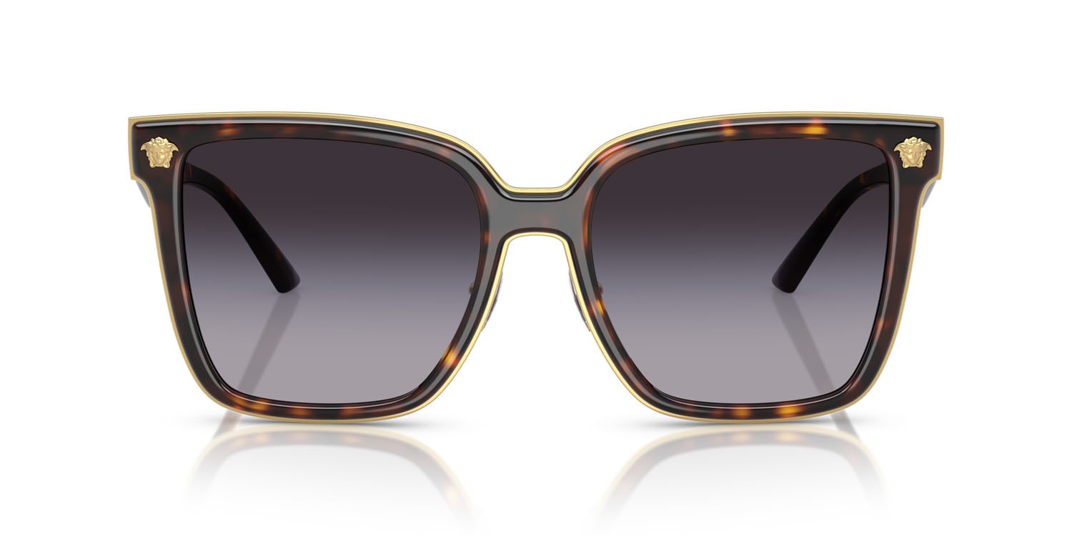 Occhiali da sole Versace VE 2278D (108/8G) colore havana forma farfalla lenti sfumato grigio