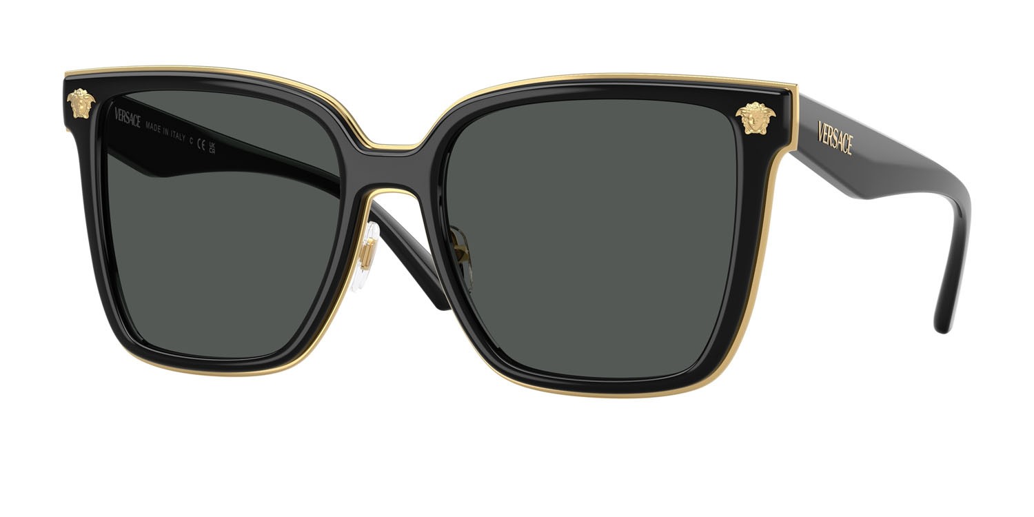 Occhiali da sole Versace VE 2278D (GB1/87) colore nero forma farfalla lenti grigio scuro