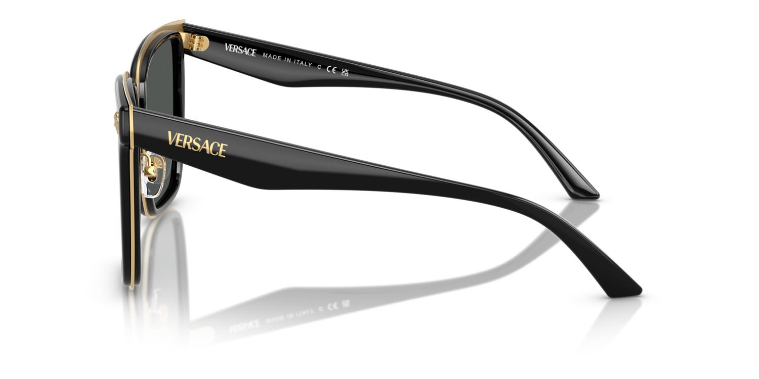 Occhiali da sole Versace VE 2278D (GB1/87) colore nero forma farfalla lenti grigio scuro