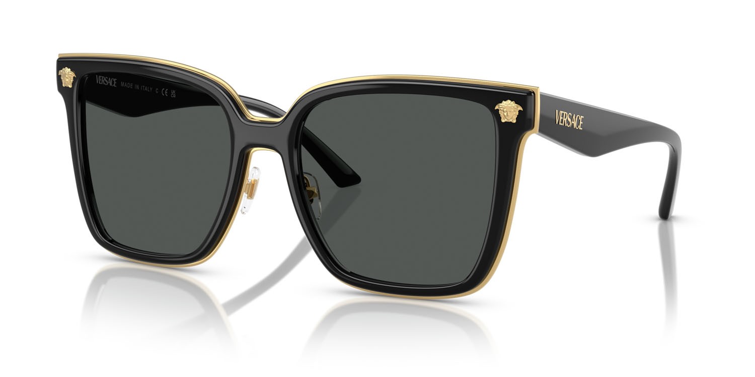Occhiali da sole Versace VE 2278D (GB1/87) colore nero forma farfalla lenti grigio scuro