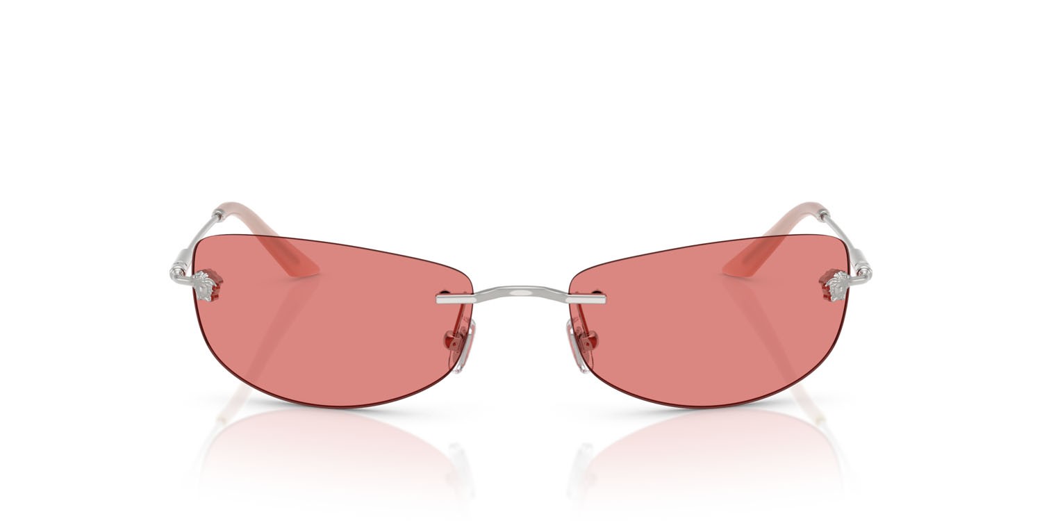 Occhiali da sole Versace VE 2279 (100084) colore argento forma rettangolare lenti rosa