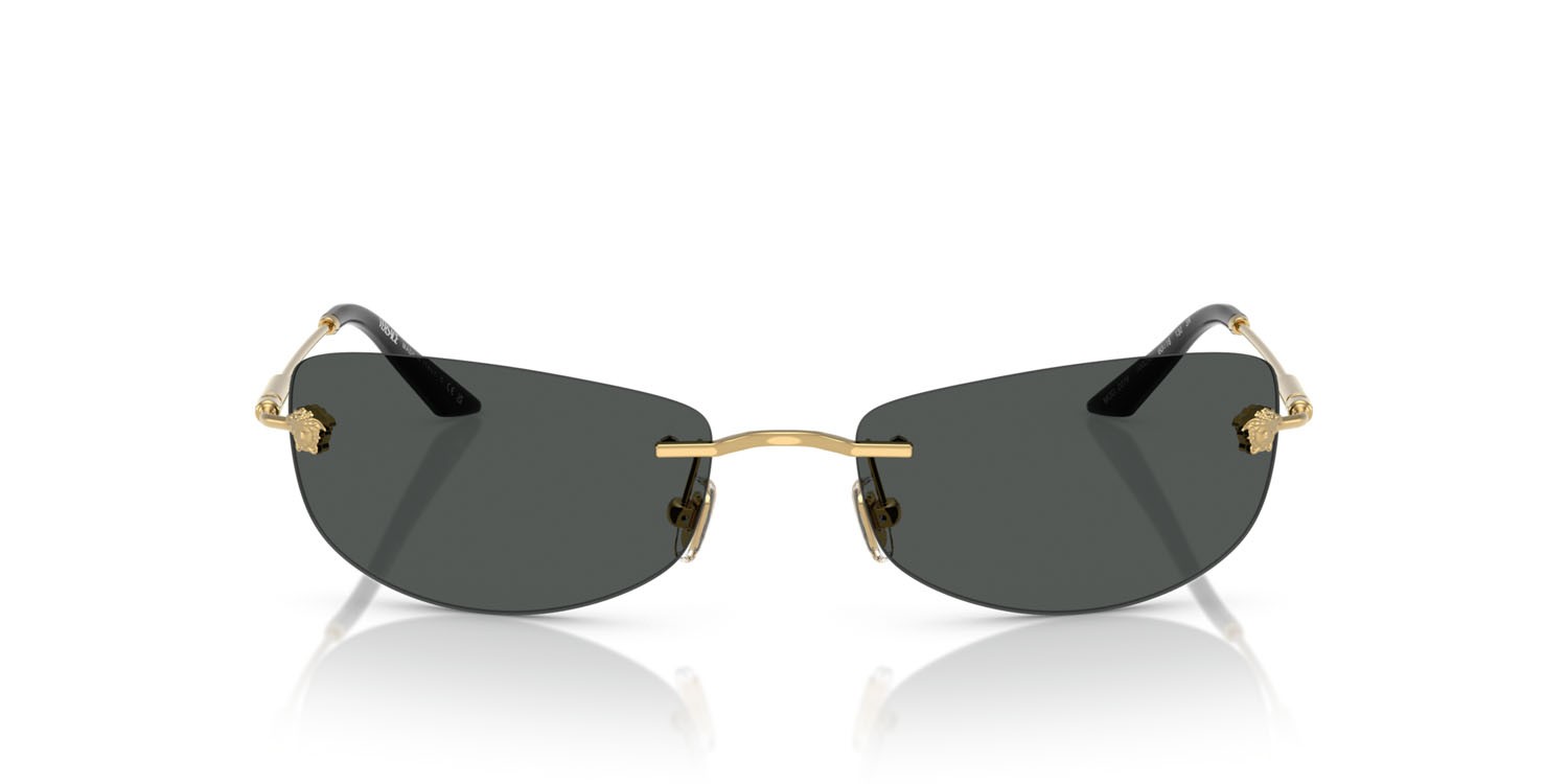 Sunglasses Versace VE 2279 (100287) color oro shape rectangle lenses grigio scuro